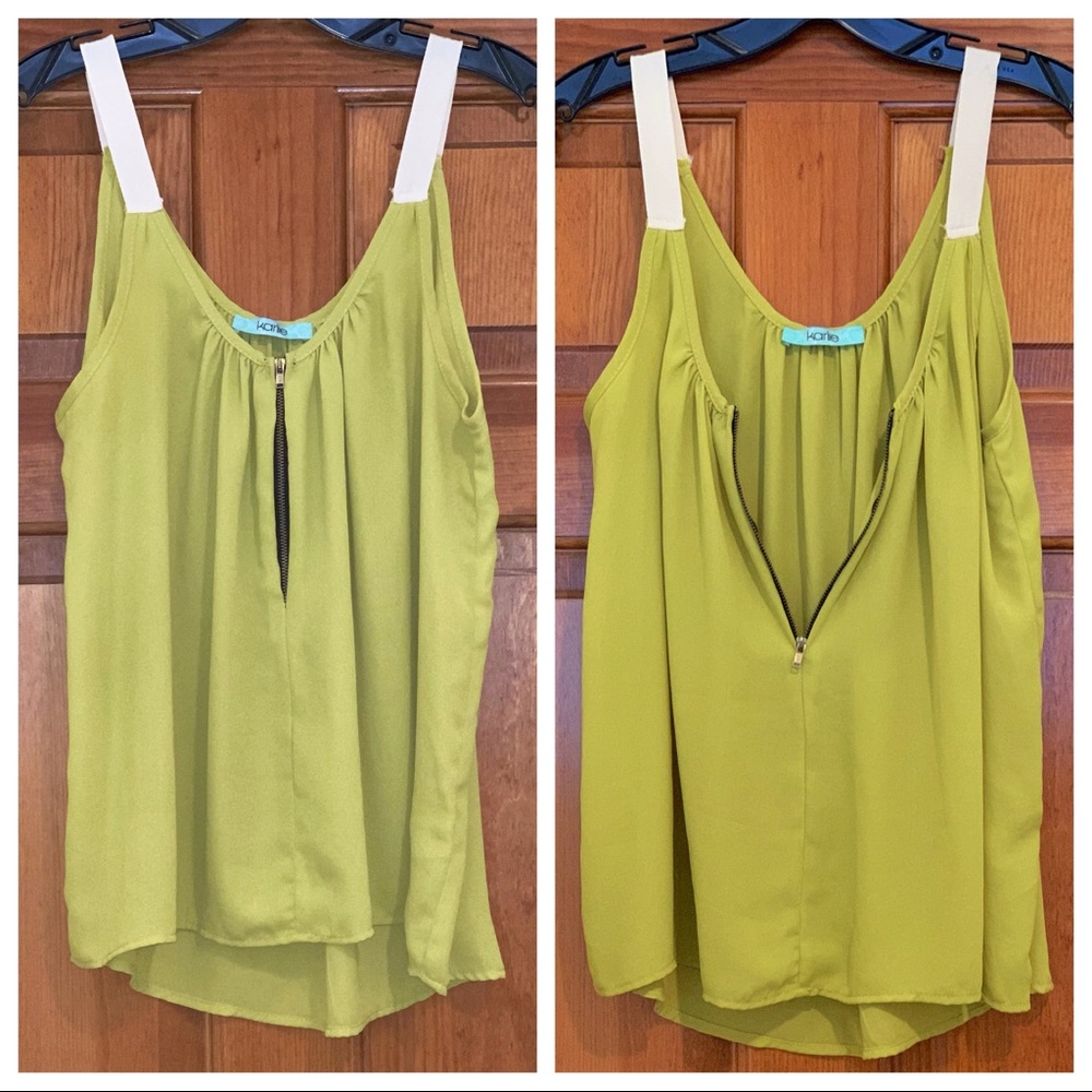 Green Zipper Tank - Only Worn Twice - Like New!